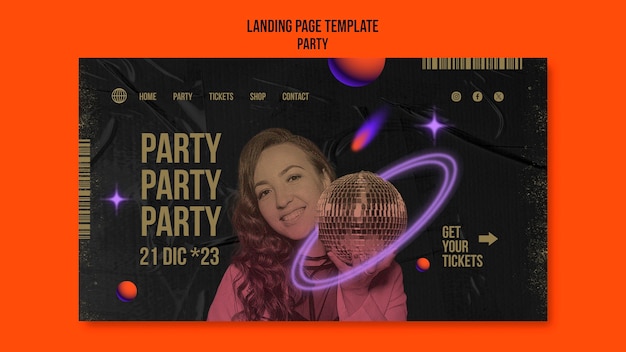 Free PSD party design template