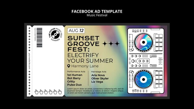 Free PSD party entertainment facebook template