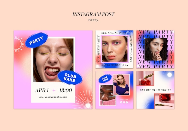 Free PSD party entertainment instagram posts