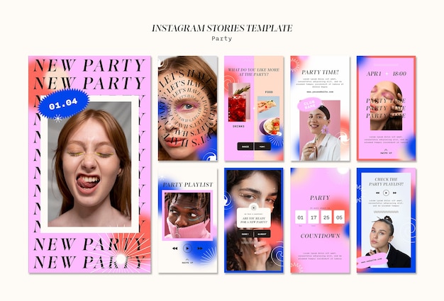 Free PSD party entertainment instagram stories