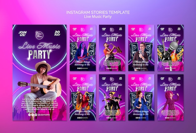 Free PSD party entertainment instagram stories