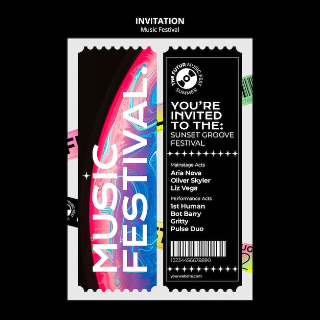 Free PSD party entertainment invitation template