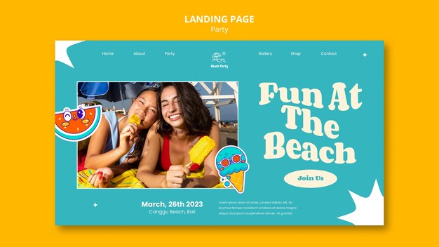 party entertainment landing page