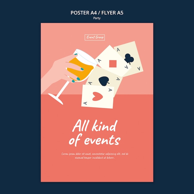 Party entertainment poster template