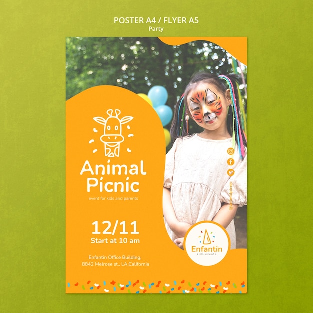 Free PSD party entertainment poster template