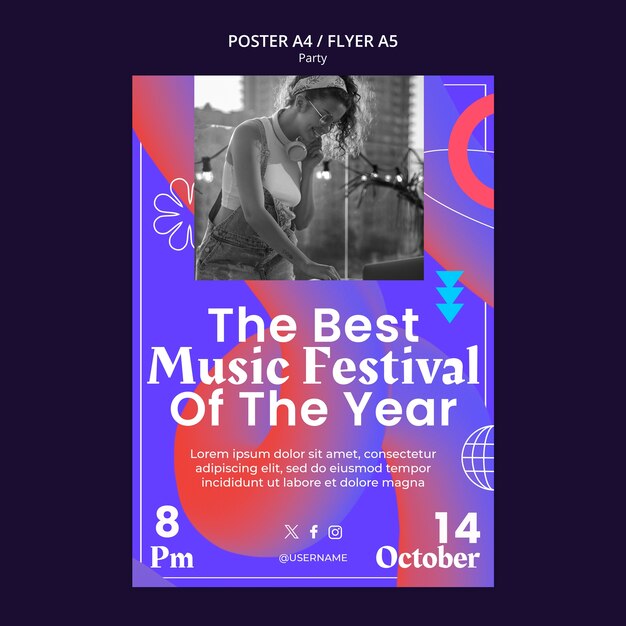 Party entertainment poster template