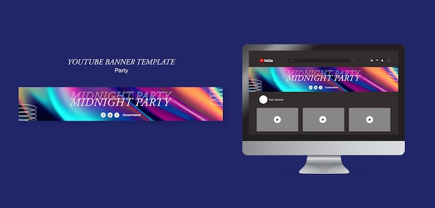 Free PSD party entertainment youtube banner template