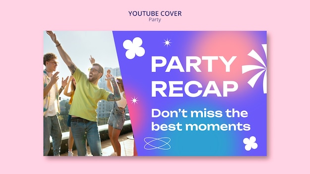 Free PSD party entertainment youtube cover template