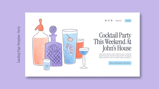 Free PSD party event landing page template