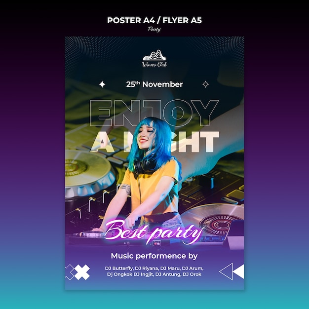 Free PSD party event poster template