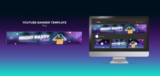 パーティーイベントのYouTubeバナーテンプレート