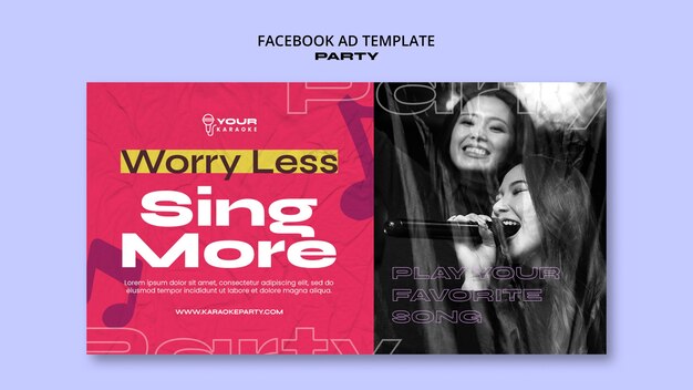 Free PSD party facebook ad template