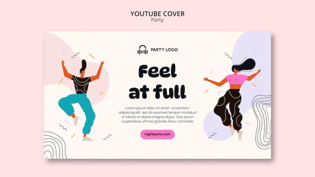 Free PSD party and fun youtube cover template