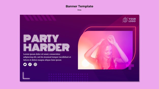 Party harder banner template