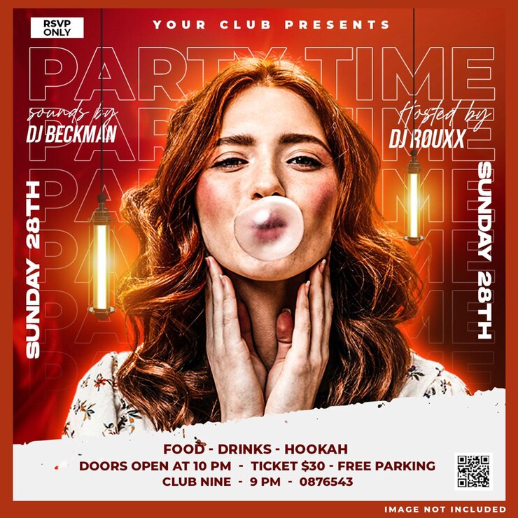 Free PSD party night social media post design template