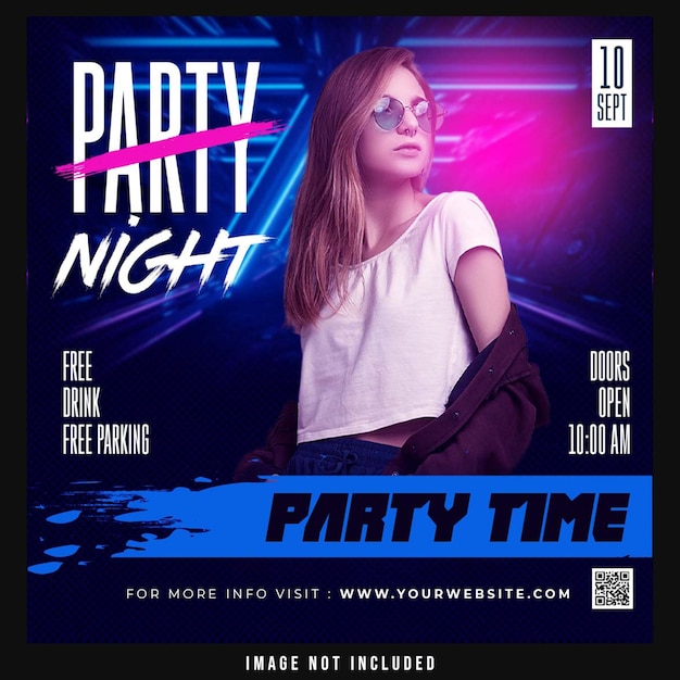 Party night social media post template