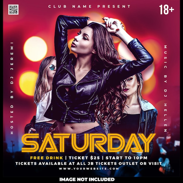 Party night social media template design post