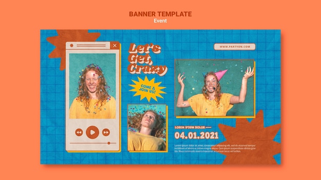 無料PSD 写真付きバナーテンプレートのパーティー