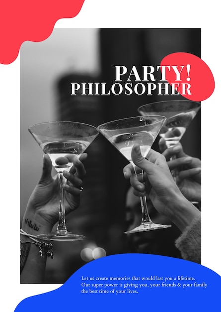 Free PSD party philosopher ad template psd event organizing poster