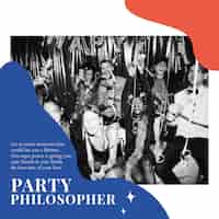 Free PSD party philosopher ad template psd event organizing social media post