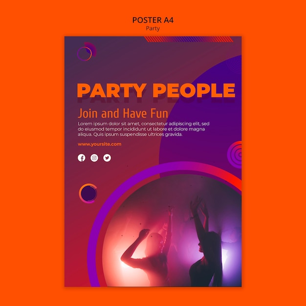 Free PSD party poster template