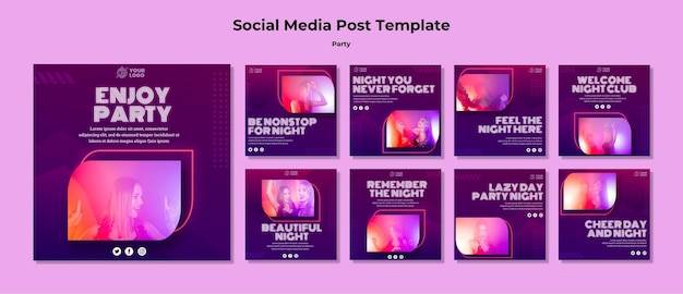 Free PSD party social media post template