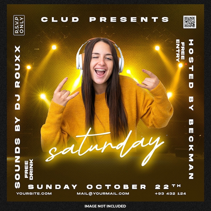 Free PSD party social media template