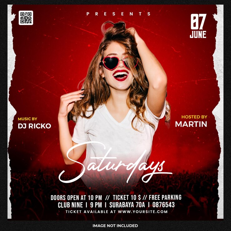 Free PSD party social media template