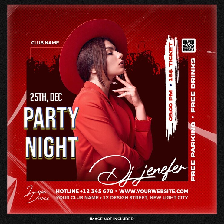 Free PSD party social media template