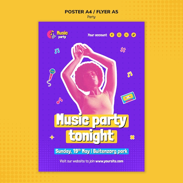 Free PSD party template design