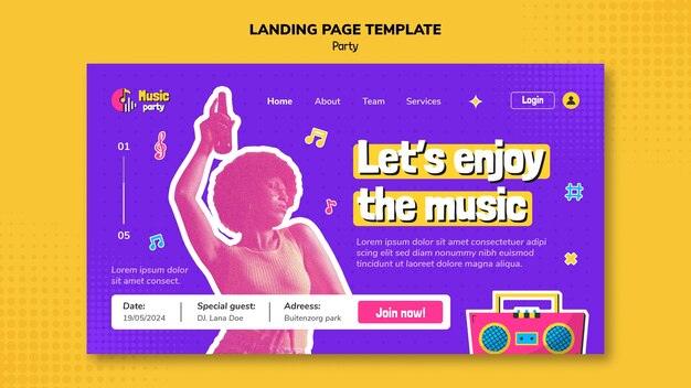 Free PSD party template design