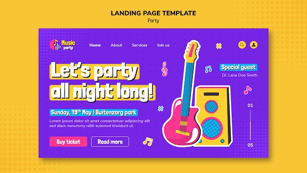 Free PSD party template design