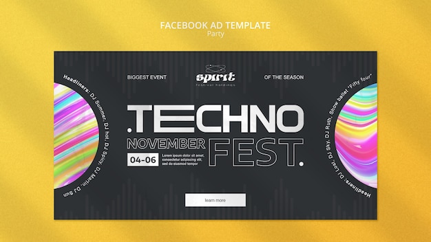 Free PSD party time facebook template