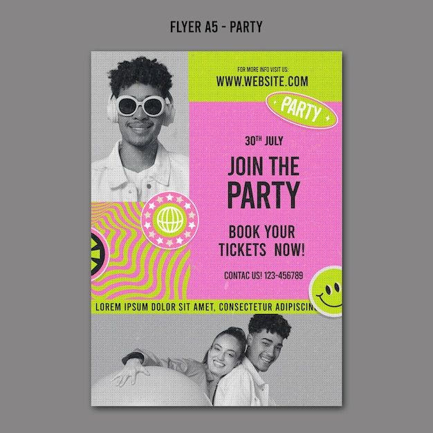 Free PSD party time flyer template