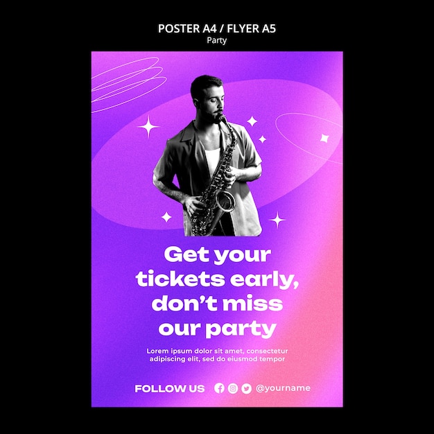 Party Time Flyer Template – Free PSD Template Download