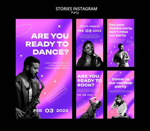party time instagram stories template