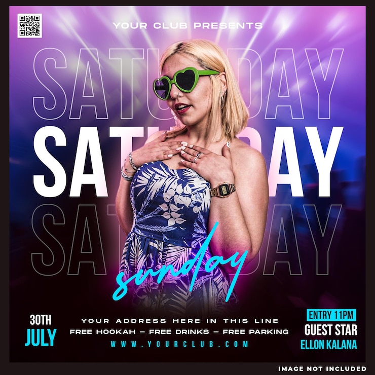 Free PSD party time social media template design