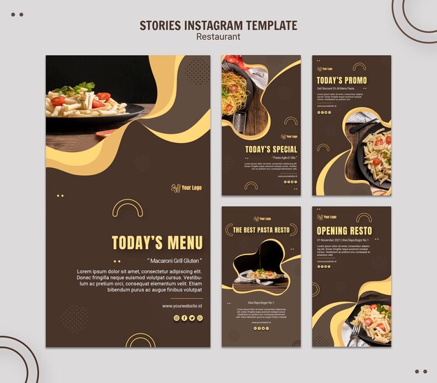 pasta restaurant instagram stories template