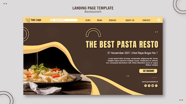 Pasta restaurant landing page template