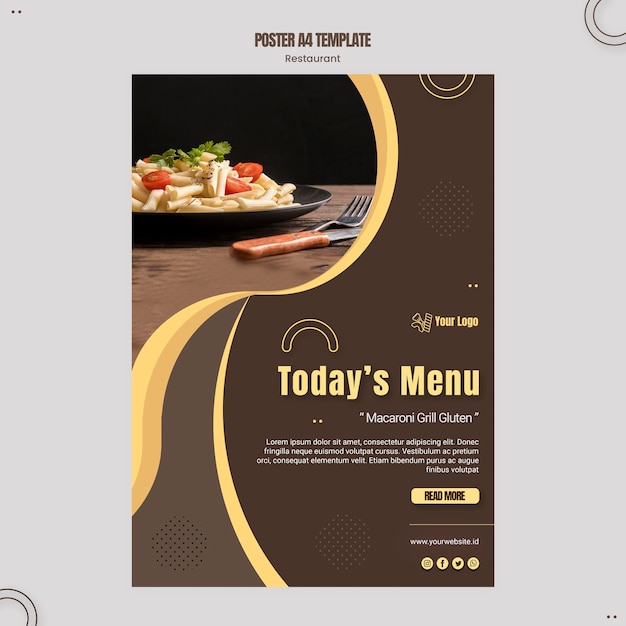 Pasta restaurant poster template