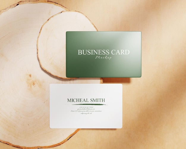 Pastel background clean minimal business card mockup