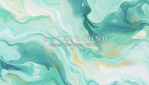 Free PSD pastel cyan mint liquid marble watercolor generative ai