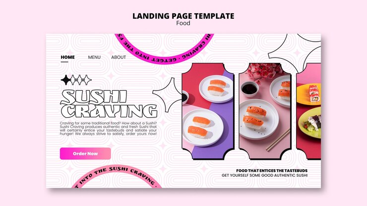 Free PSD pastel-neon art deco food template