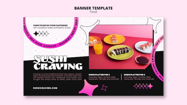 Pastel-neon art deco food template