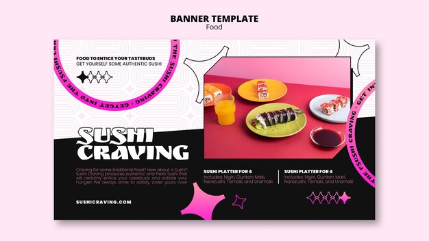 Pastel-neon art deco food template