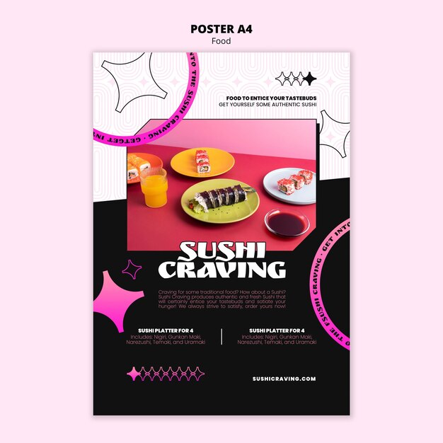 pastel-neon art deco food template