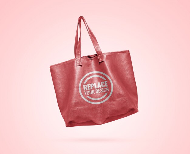 Download Premium Psd Yellow And Blue Leather Tote Bag Mockup PSD Mockup Templates