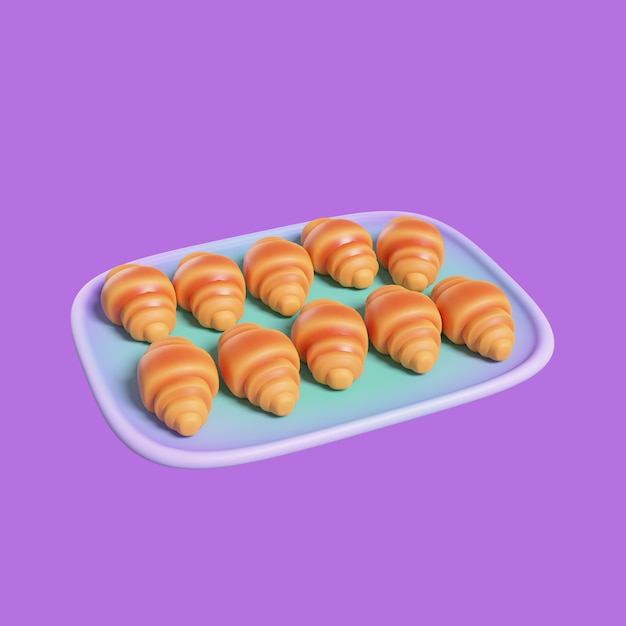 PSD gratuito croissant di carattere pasticcere