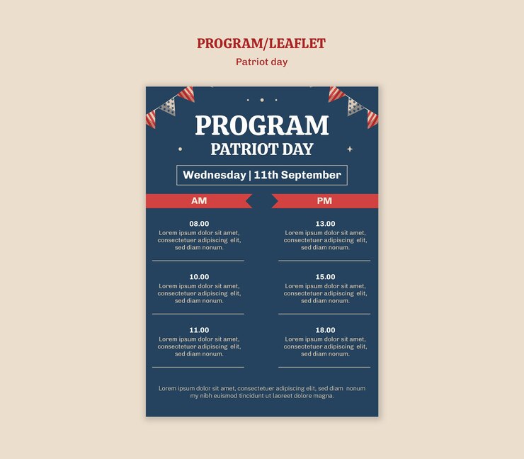 Free PSD patriot day template design