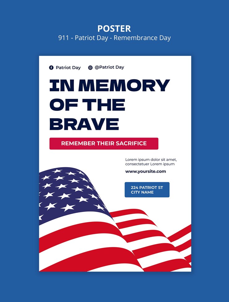 Free PSD patriot day template design